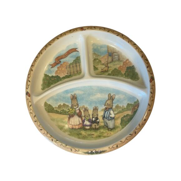 Peter Rabbit Divided Children’s Plate Classic 8" Peco Melamine Ware Vintage - Picture 1 of 5